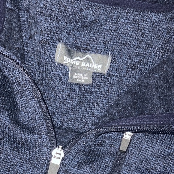 Eddie Bauer Men's Dark Blue Zip-Up Sweater Size Small - Picture 4 of 4